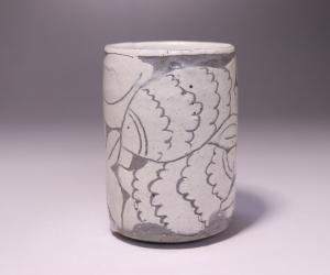 陶工房 斿 作 「搔き落とし湯呑」