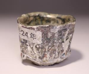 伊勢崎陽太郎 作 「日々銀彩2024面取ぐい呑」