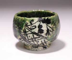 高島聡平 作 「青オリベ酒呑」